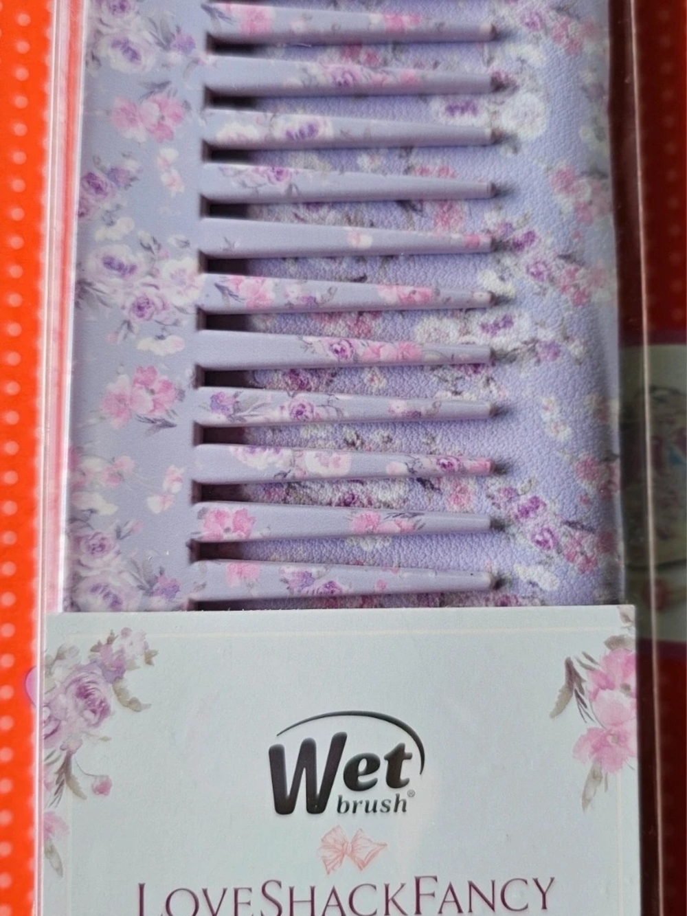 LoveShackFancy Lavender Floral Wide-Tooth Detangling Comb